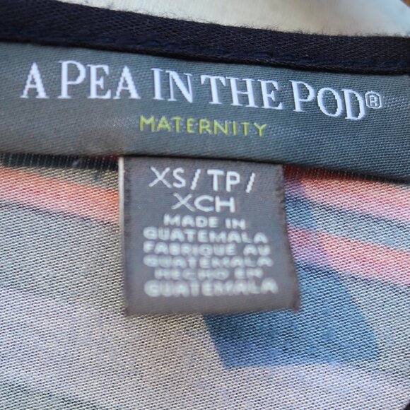 A Pea in the Pod Knit Red White Blue Stripe Ruched Sides Exposed Back Zipper XS - Picture 5 of 5